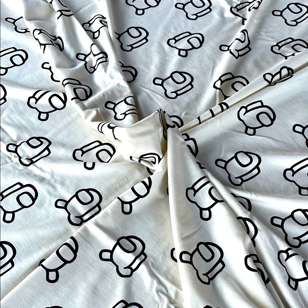 Cotton knit among us patterned fabric
